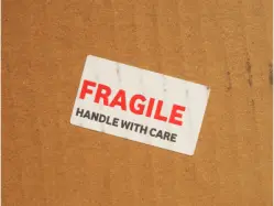 Shipping Box with Fragile label on it